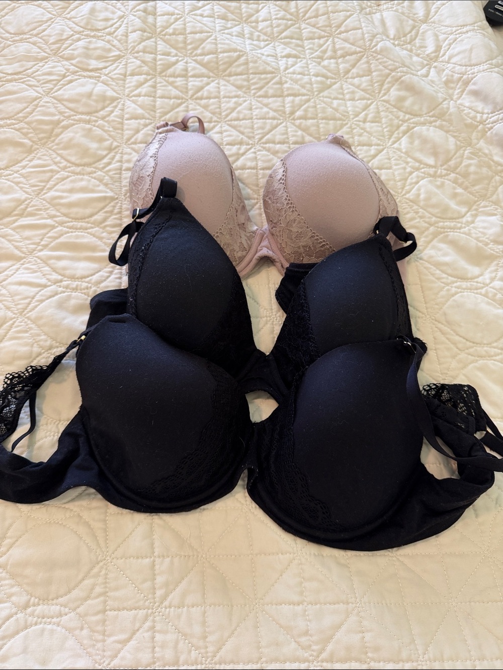 Soma Embraceable Perfect Coverage Bra in black and tan